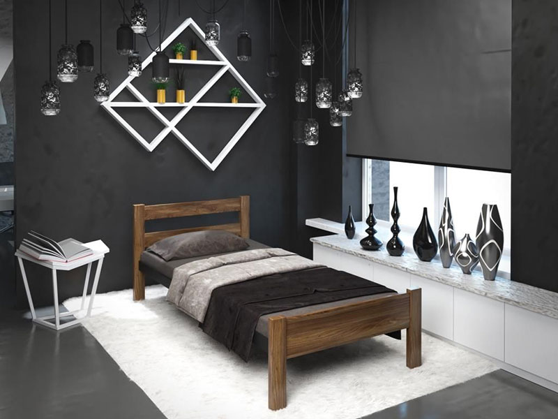 Экологическая деревянная кровать из массива для дома